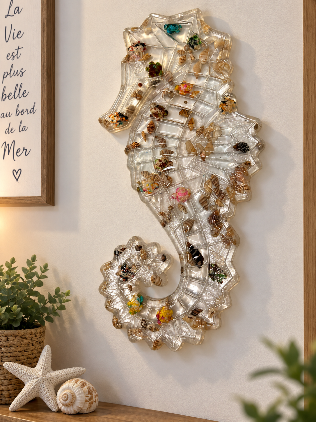 Hippocampe décoratif en résine