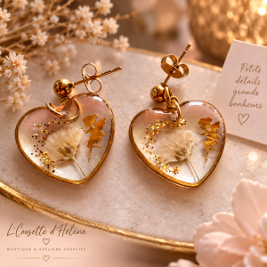 Boucles d’oreilles en cœur artisanales