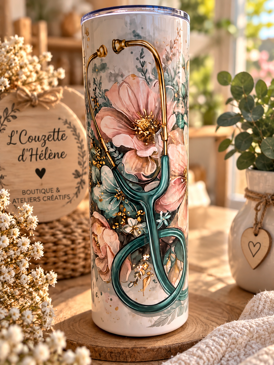 Tumbler fleuri inspiration médical – Image 2