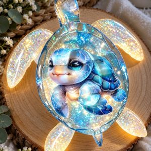 🐢✨ Tortue marine décorative – 24 × 23 cm