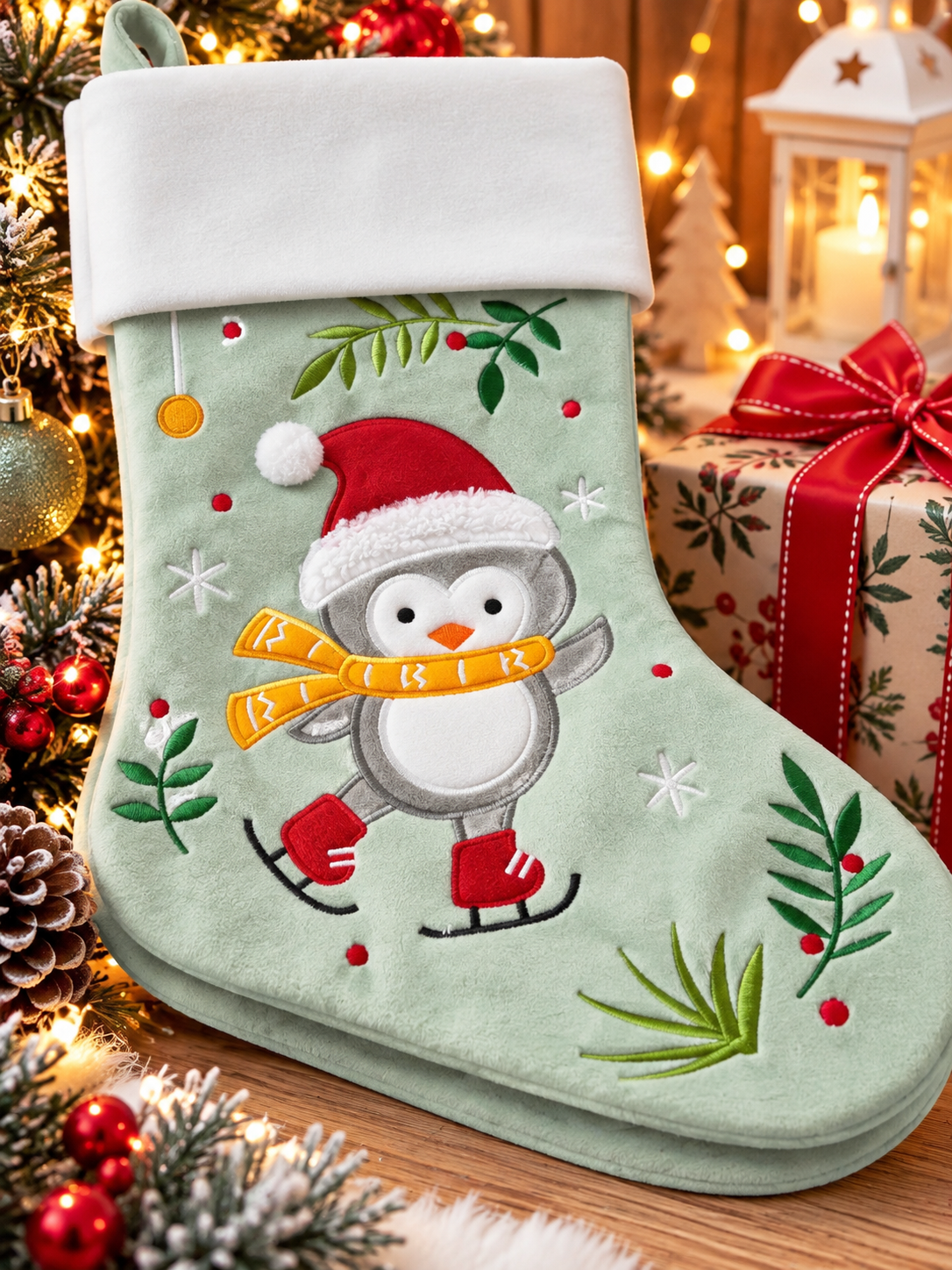 🐧❄️ Botte de Noël personnalisable – Petit pingouin patineur 🎄 – Image 2