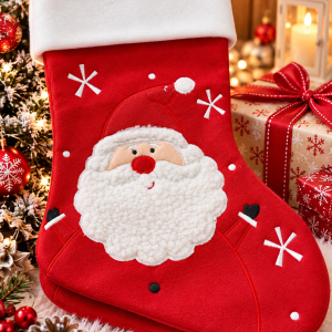 🎅 Botte de Noël personnalisable – Père Noël tout doux 🎄