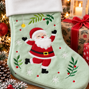 🎅🎄 Botte de Noël personnalisable – Père Noël joyeux